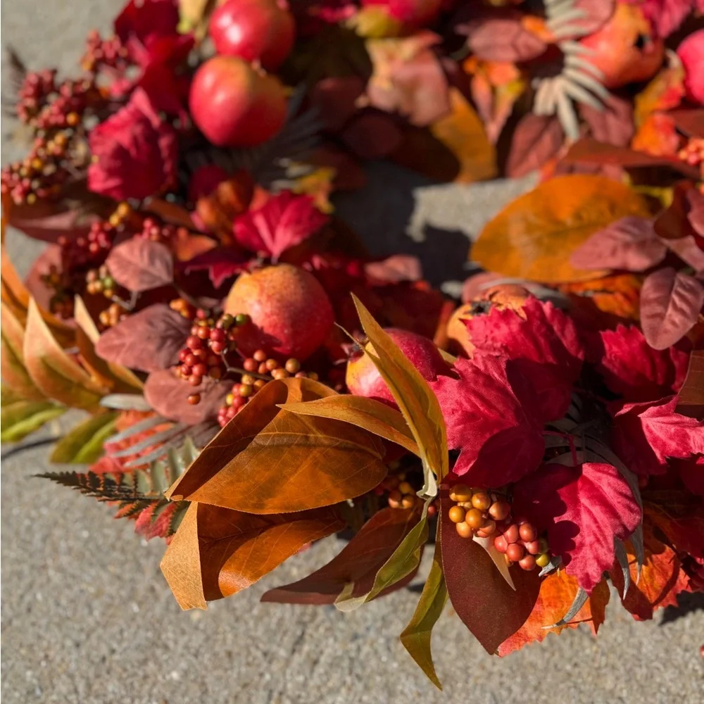 Frontgate Autumn Pomegranate Wreath - 28” - NWT